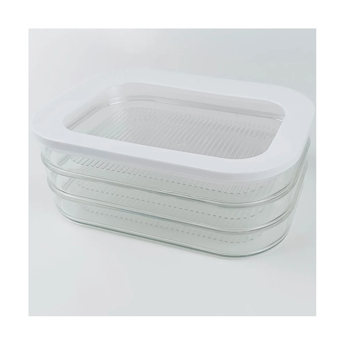1.6L with 3 Tier Meat Pieces Storage Box Airtight Lid Dishwasher Safe 3Layer Crisper - ezmartshop.online